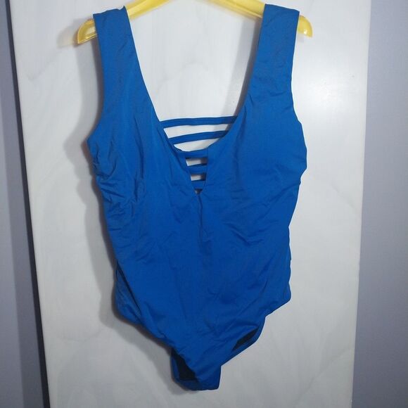 Swimsuits For All Women's Strappy One Piece Sz 14 Wide Straps Removable Padding - Picture 1 of 10